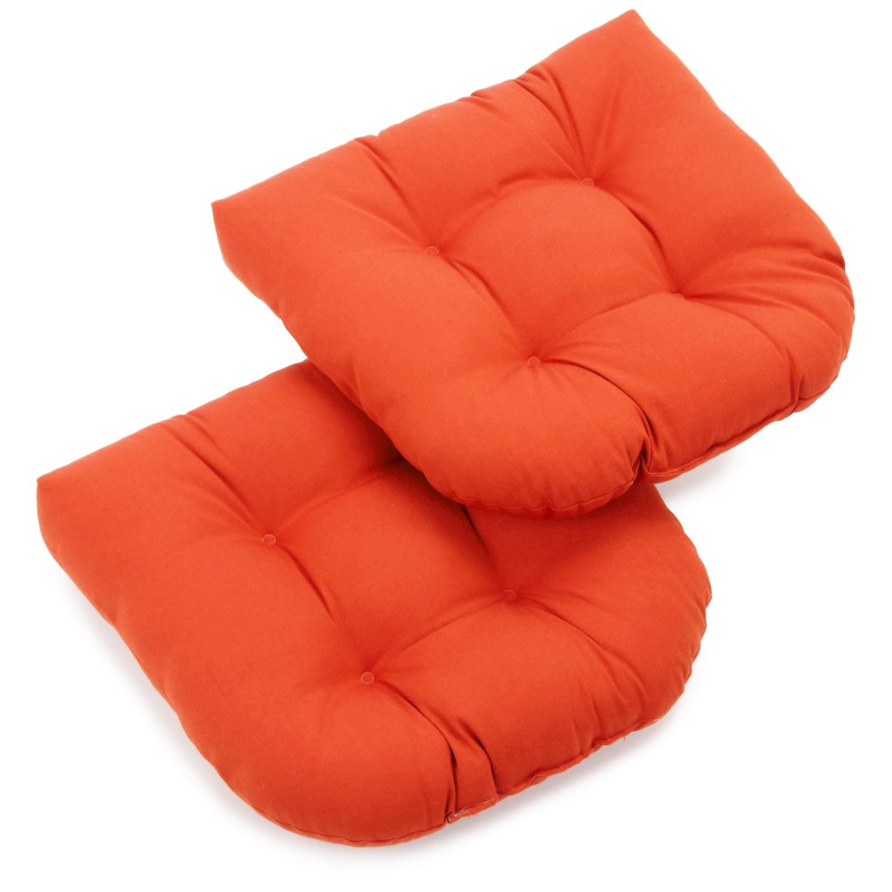 19-inch U-Shaped Twill Tufted Dining Chair Cushions (Set of 2). Picture 1