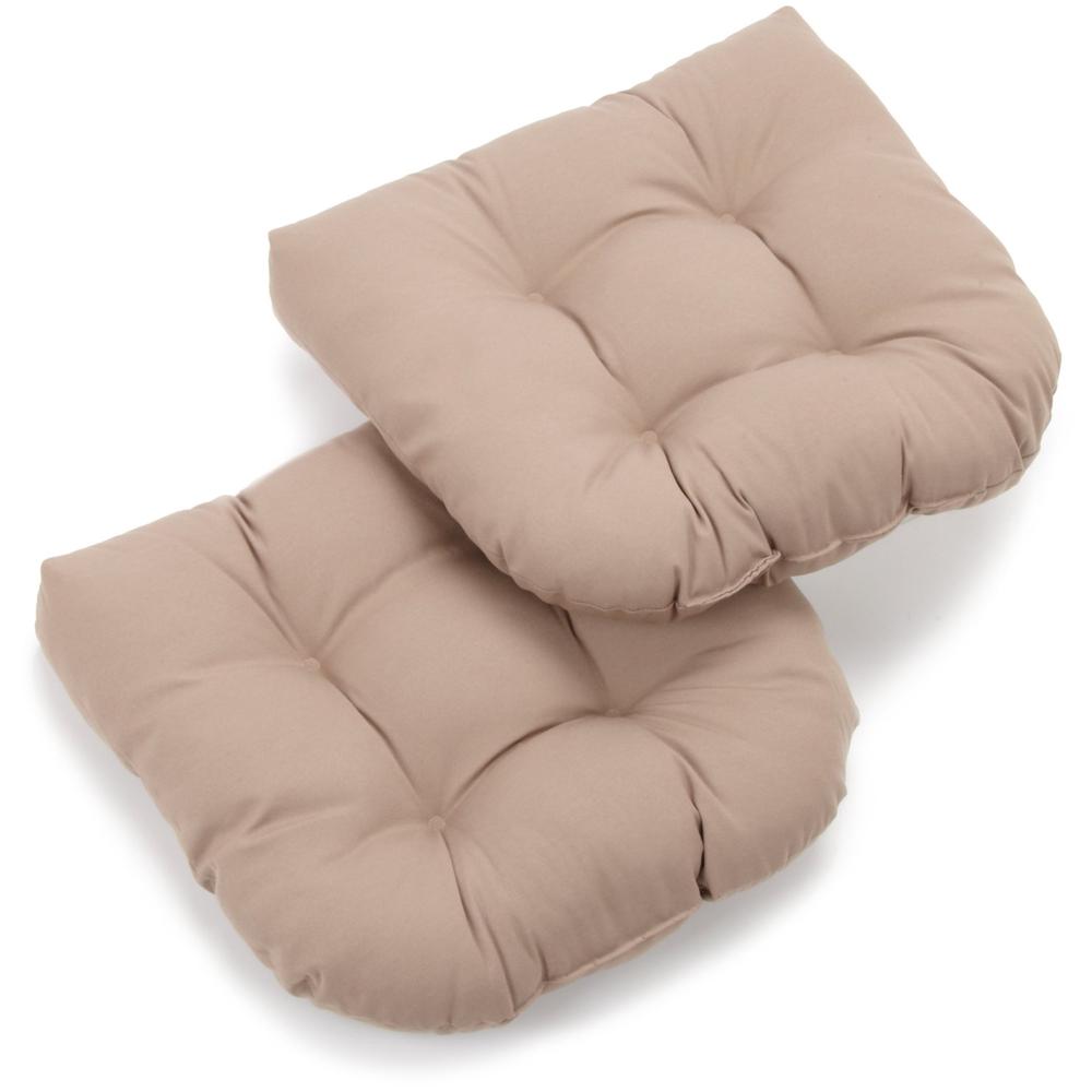 19-inch U-Shaped Twill Tufted Dining Chair Cushion (Set of 2). Picture 1