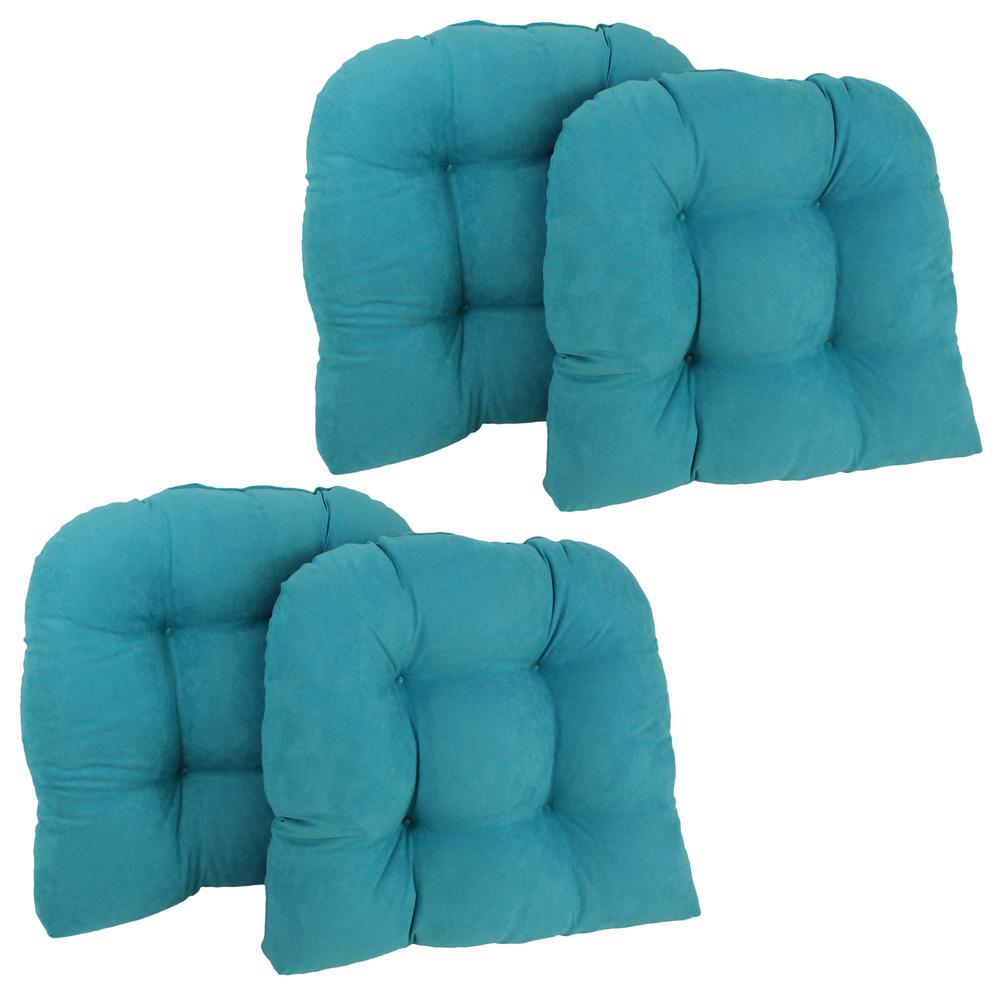 19-inch U-Shaped Micro Suede Tufted Dining Chair Cushions (Set of 4). Picture 1