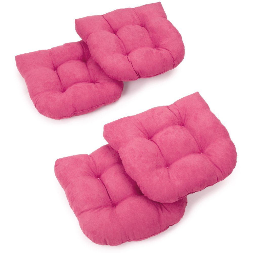 19-inch U-Shaped Microsuede Tufted Dining Chair Cushions (Set of 4). Picture 1