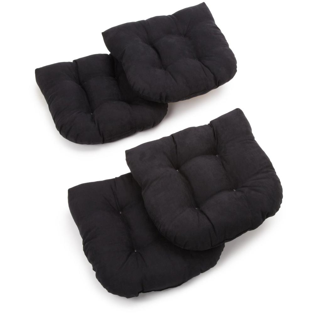 19-inch U-Shaped Micro Suede Tufted Dining Chair Cushions (Set of 4). Picture 1