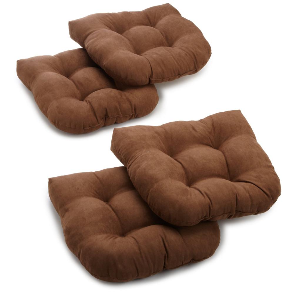19-inch U-Shaped Micro Suede Tufted Dining Chair Cushions (Set of 4). Picture 1