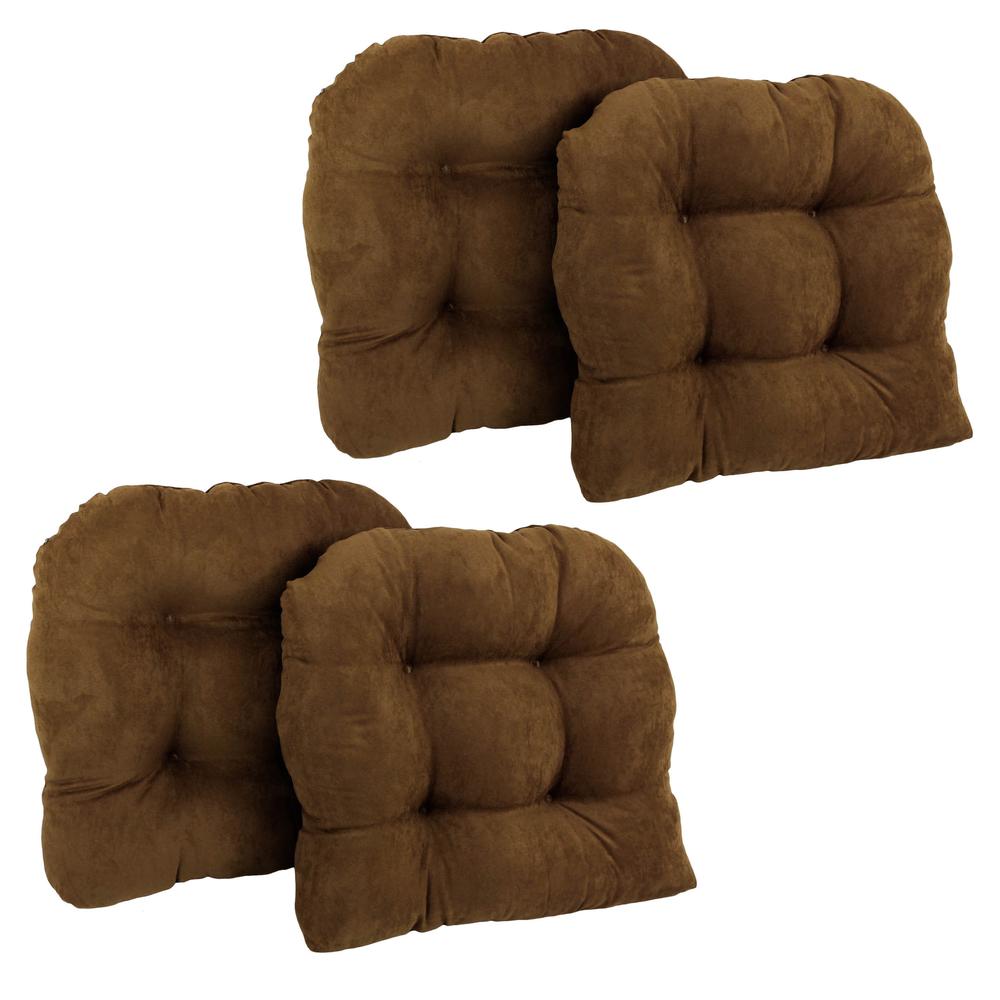 19-inch U-Shaped Micro Suede Tufted Dining Chair Cushions (Set of 4). Picture 2