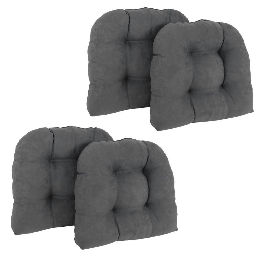 19-inch U-Shaped Micro Suede Tufted Dining Chair Cushions (Set of 4). Picture 1