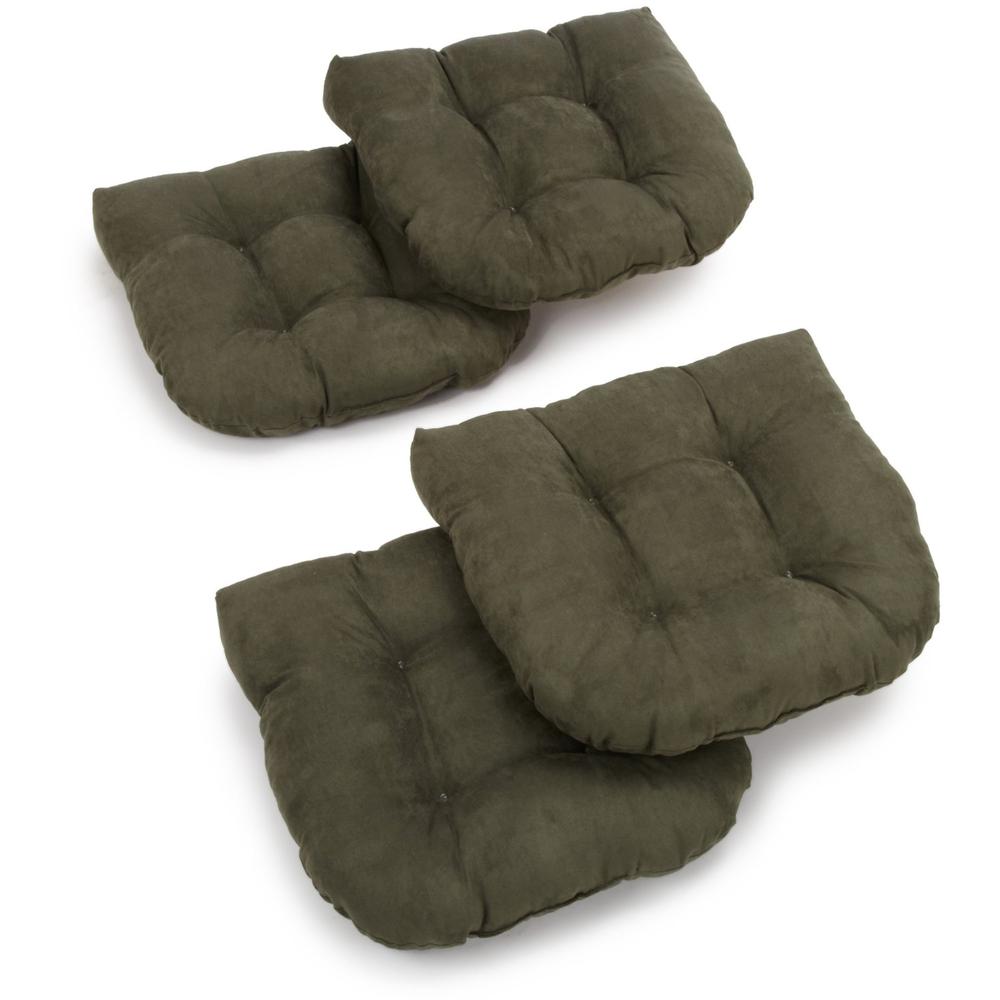19-inch U-Shaped Micro Suede Tufted Dining Chair Cushions (Set of 4). Picture 1