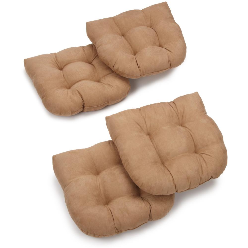 19-inch U-Shaped Micro Suede Tufted Dining Chair Cushions (Set of 4). Picture 1