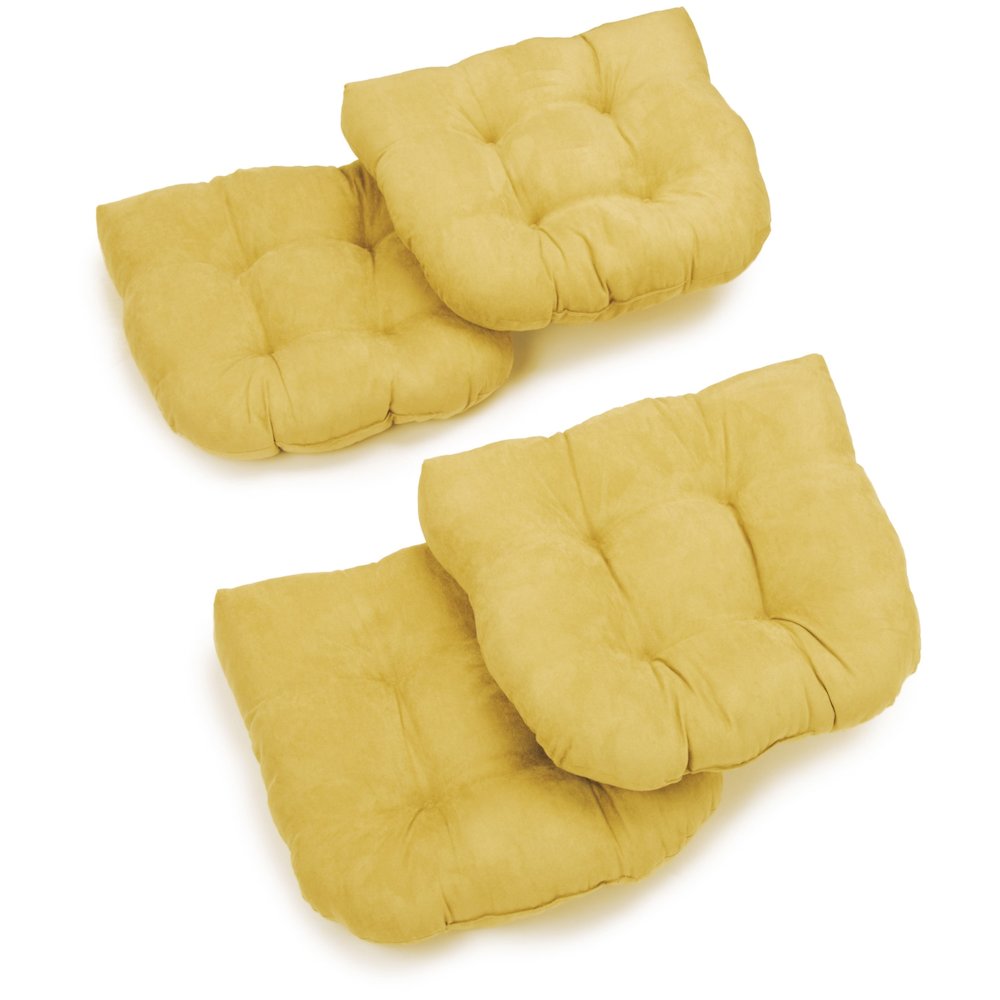 19-inch U-Shaped Microsuede Tufted Dining Chair Cushions (Set of 4). Picture 1