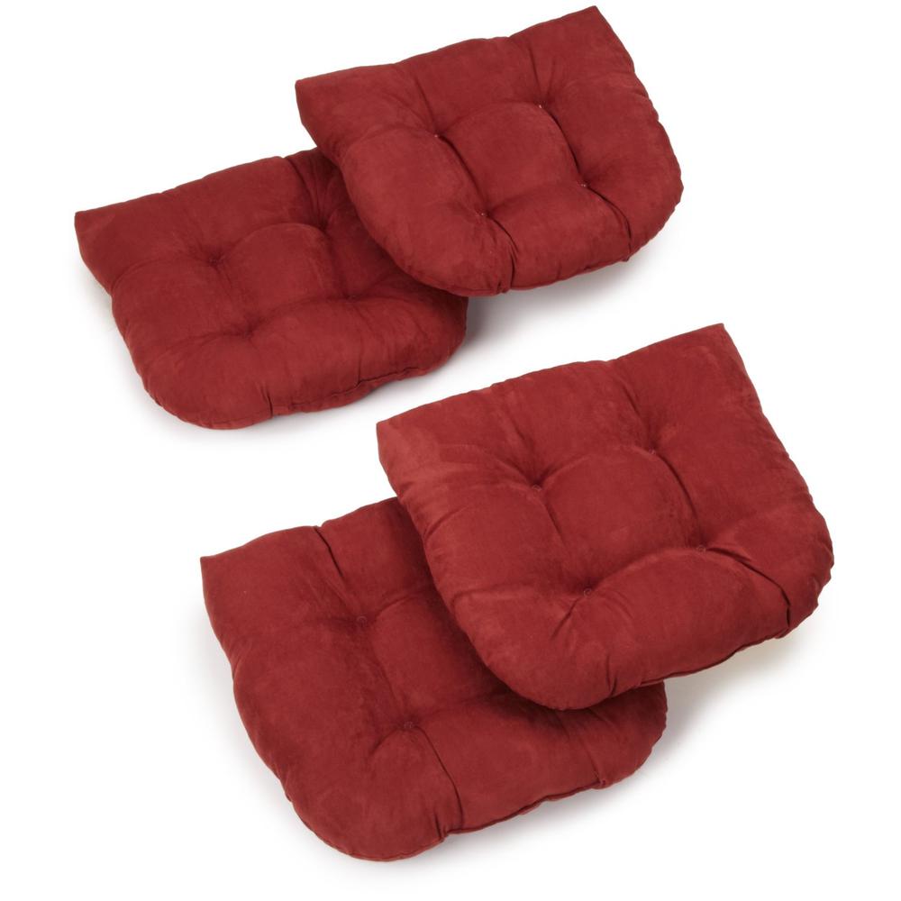 19-inch U-Shaped Micro Suede Tufted Dining Chair Cushions (Set of 4). Picture 1