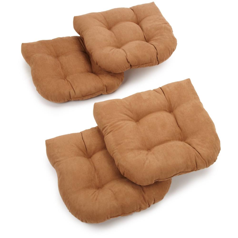 19-inch U-Shaped Micro Suede Tufted Dining Chair Cushions (Set of 4). Picture 1