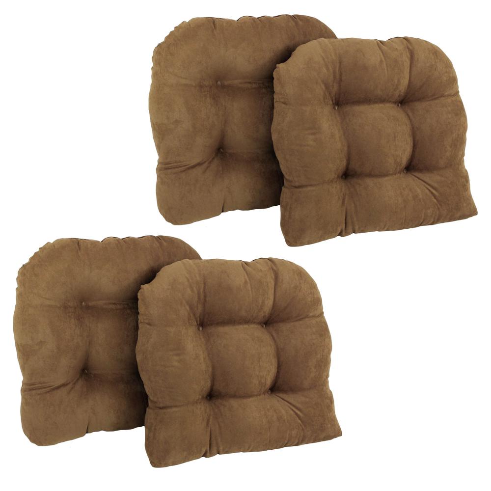 19-inch U-Shaped Micro Suede Tufted Dining Chair Cushions (Set of 4). Picture 2