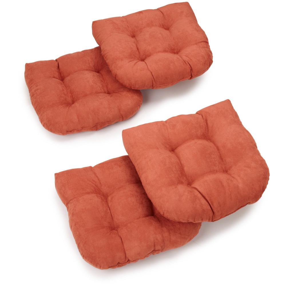 19-inch U-Shaped Micro Suede Tufted Dining Chair Cushions (Set of 4). Picture 1