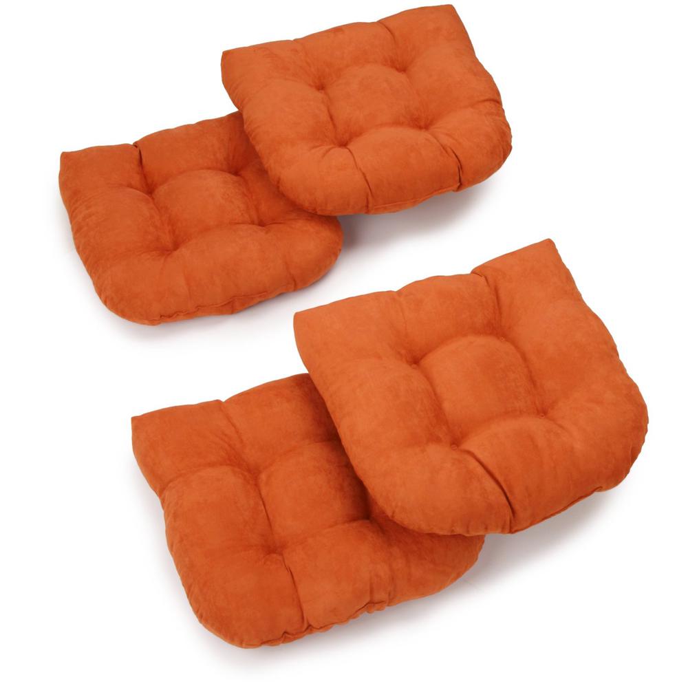 19-inch U-Shaped Micro Suede Tufted Dining Chair Cushions (Set of 4). Picture 1