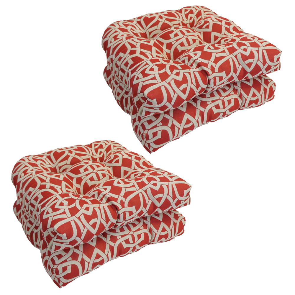 19-inch U-Shaped Premium Outdoor Tufted Dining Chair Cushion. Picture 1