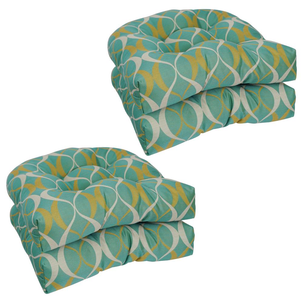 19-inch U-Shaped Premium Outdoor Tufted Dining Chair Cushion. Picture 1