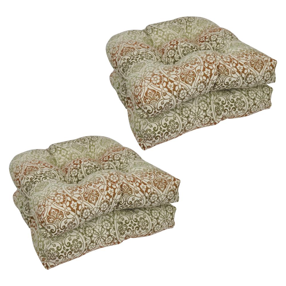 19-inch U-Shaped Premium Outdoor Tufted Dining Chair Cushion. Picture 1