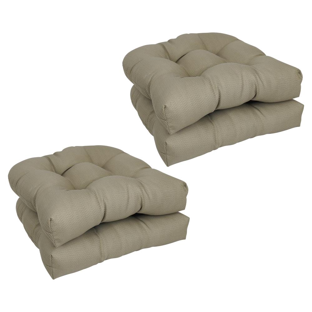 19-inch U-Shaped Premium Outdoor Tufted Dining Chair Cushion. Picture 1