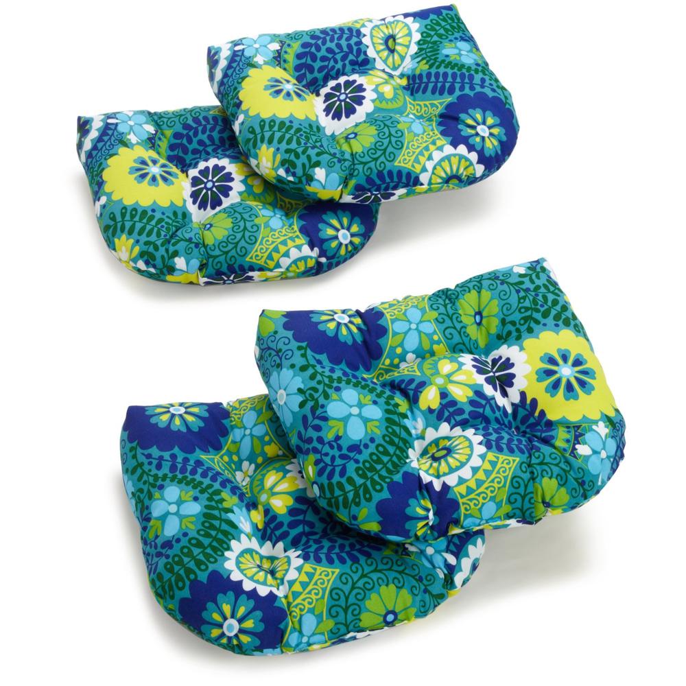 19-inch U-Shaped Spun Polyester Outdoor Tufted Dining Chair Cushions (Set of 4). Picture 1