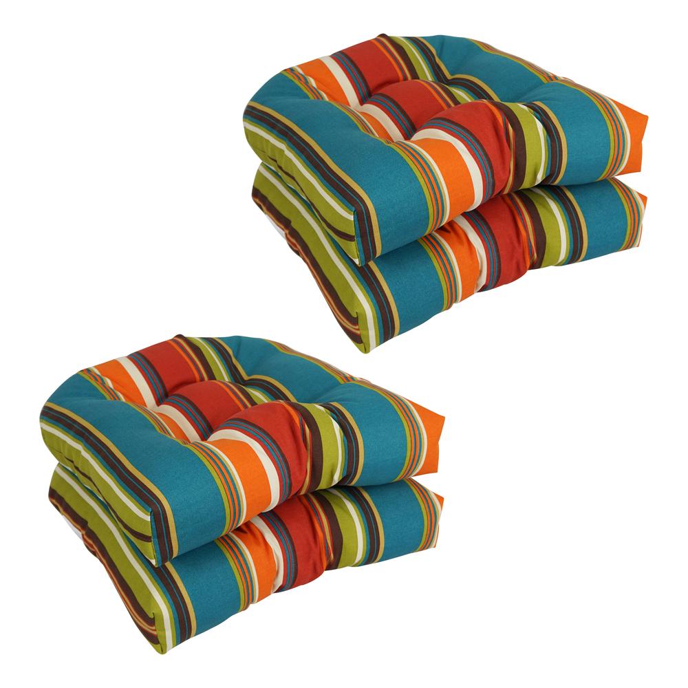 19-inch U-Shaped Patterned Spun Polyester Tufted Dining Chair Cushions (Set of 4) 93184-4CH-REO-51. Picture 1