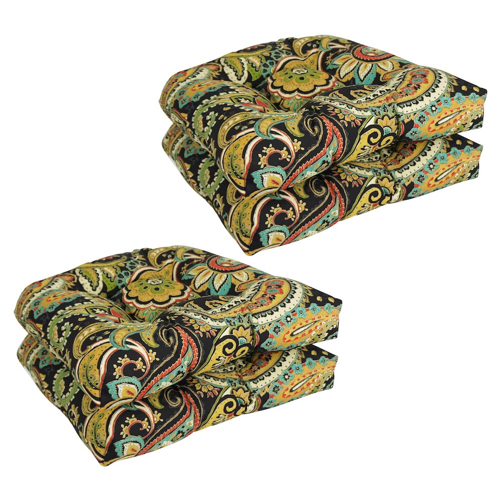 19-inch U-Shaped Patterned Polyester Dining Chair Cushions (Set of 4). Picture 1
