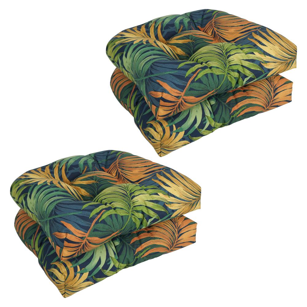19-inch U-Shaped Patterned Spun Polyester Tufted Dining Chair Cushions (Set of 4) 93184-4CH-REO-61. Picture 1