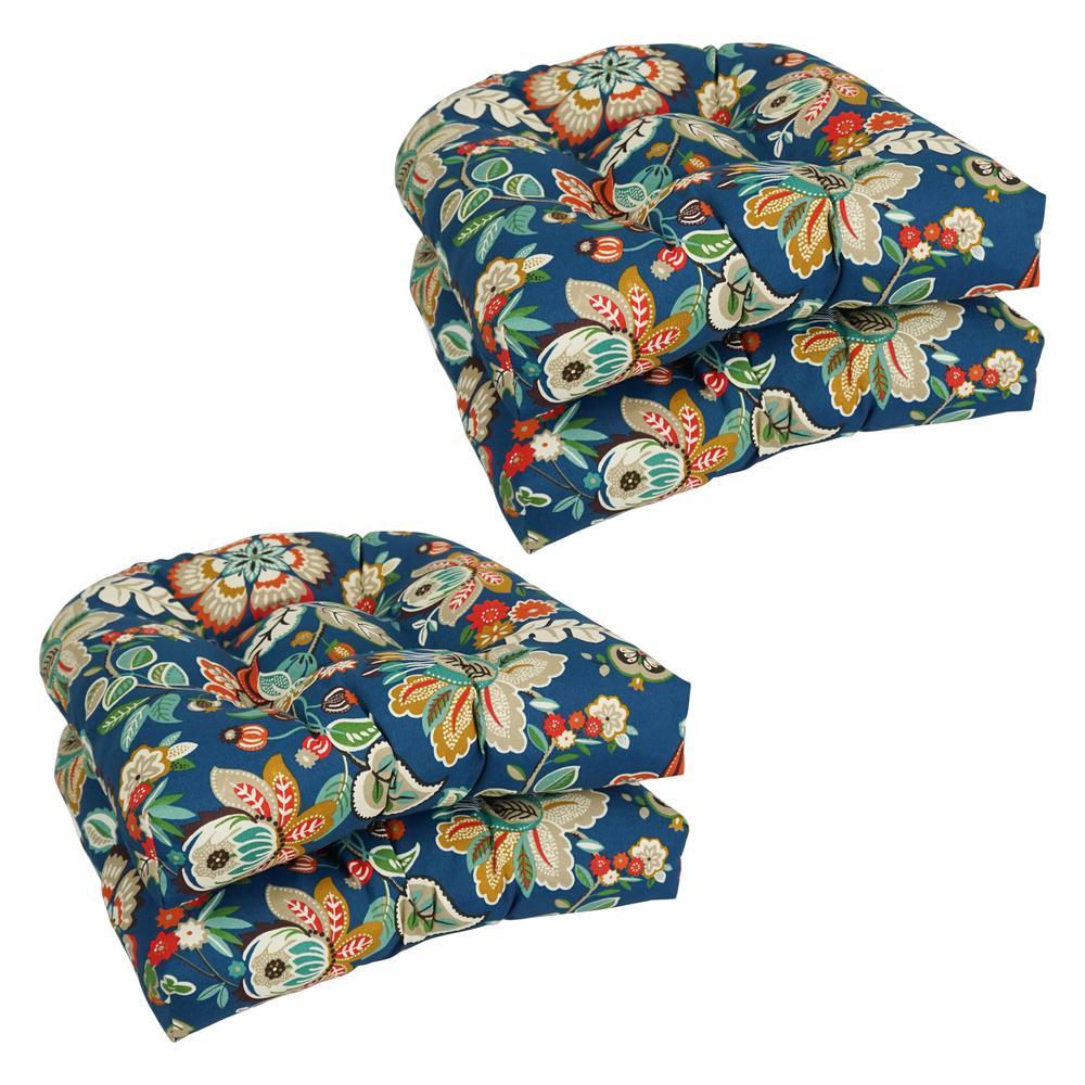 19-inch U-Shaped Patterned Spun Polyester Tufted Dining Chair Cushions (Set of 4) 93184-4CH-REO-64. Picture 1