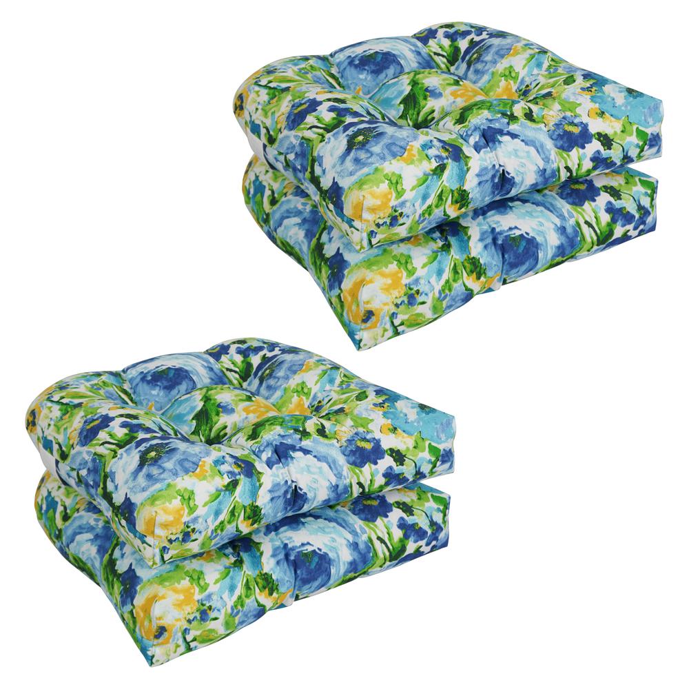 19-inch U-Shaped Patterned Spun Polyester Tufted Dining Chair Cushions (Set of 4) 93184-4CH-REO-65. Picture 1