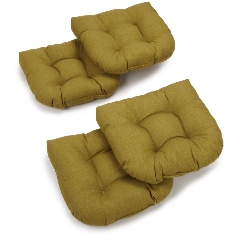 19-inch U-Shaped Spun Polyester Outdoor Tufted Dining Chair Cushions (Set of 4). Picture 1