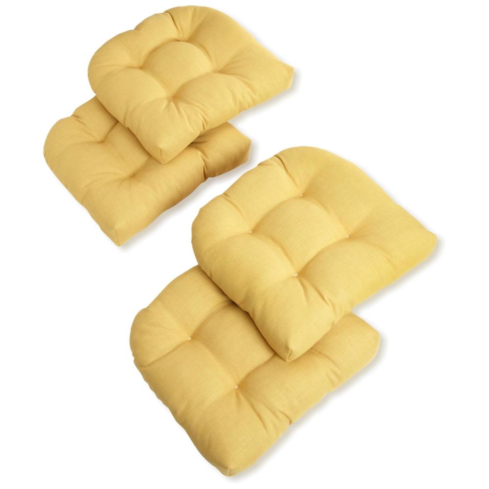 19-inch U-Shaped Spun Polyester Outdoor Tufted Dining Chair Cushions (Set of 4). Picture 1