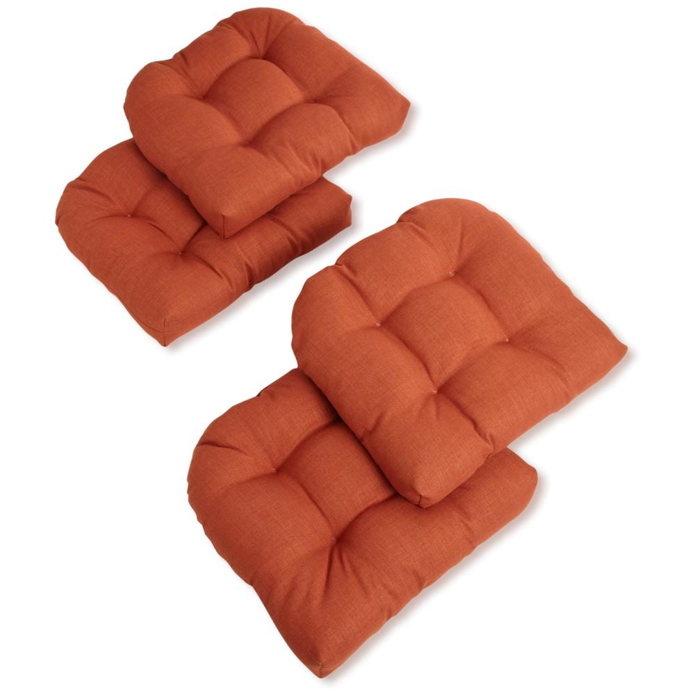 19-inch U-Shaped Spun Polyester Outdoor Tufted Dining Chair Cushions (Set of 4). Picture 1