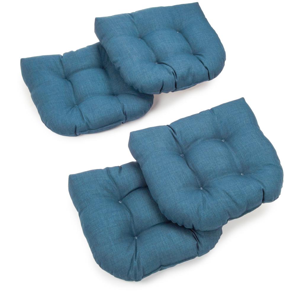 19-inch U-Shaped Spun Polyester Outdoor Tufted Dining Chair Cushions (Set of 4). Picture 1