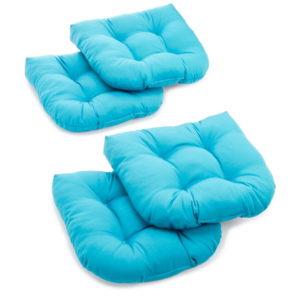 19-inch U-Shaped Twill Tufted Dining Chair Cushions (Set of 4). Picture 1