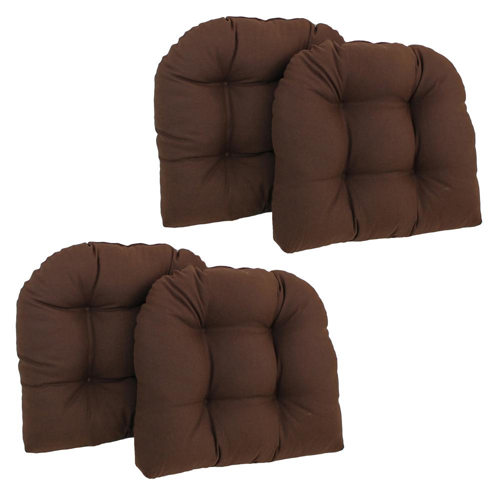 19-inch U-Shaped Solid Twill Tuffed Dining Chair Cushions (Set of 4) 93184-4CH-TW-CH. Picture 1