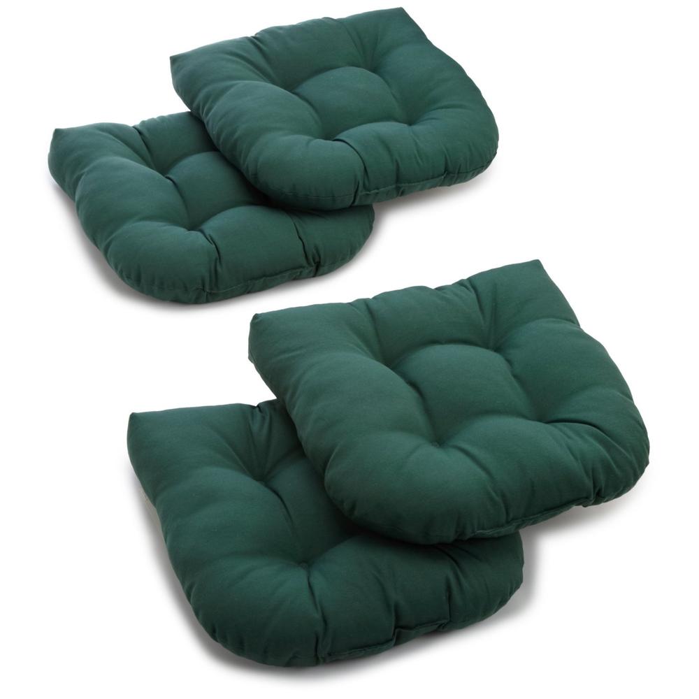 19-inch U-Shaped Solid Twill Tuffed Dining Chair Cushions (Set of 4) 93184-4CH-TW-FG. Picture 1