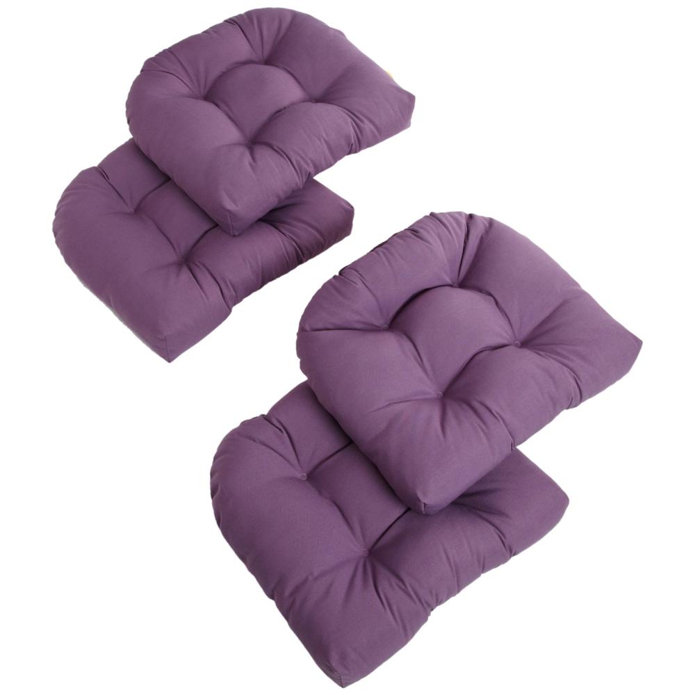 19-inch U-Shaped Solid Twill Tuffed Dining Chair Cushions (Set of 4) 93184-4CH-TW-GP. Picture 1