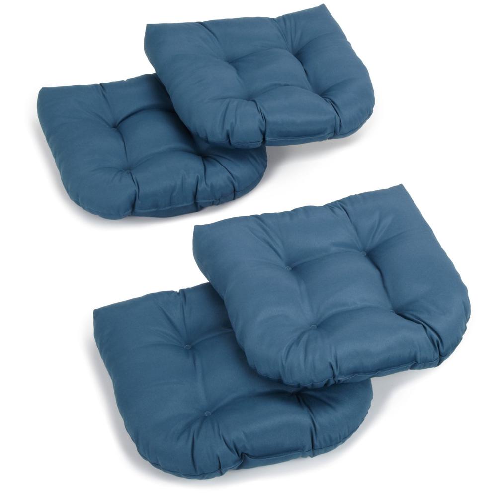 19-inch U-Shaped Solid Twill Tuffed Dining Chair Cushions (Set of 4) 93184-4CH-TW-IN. Picture 2