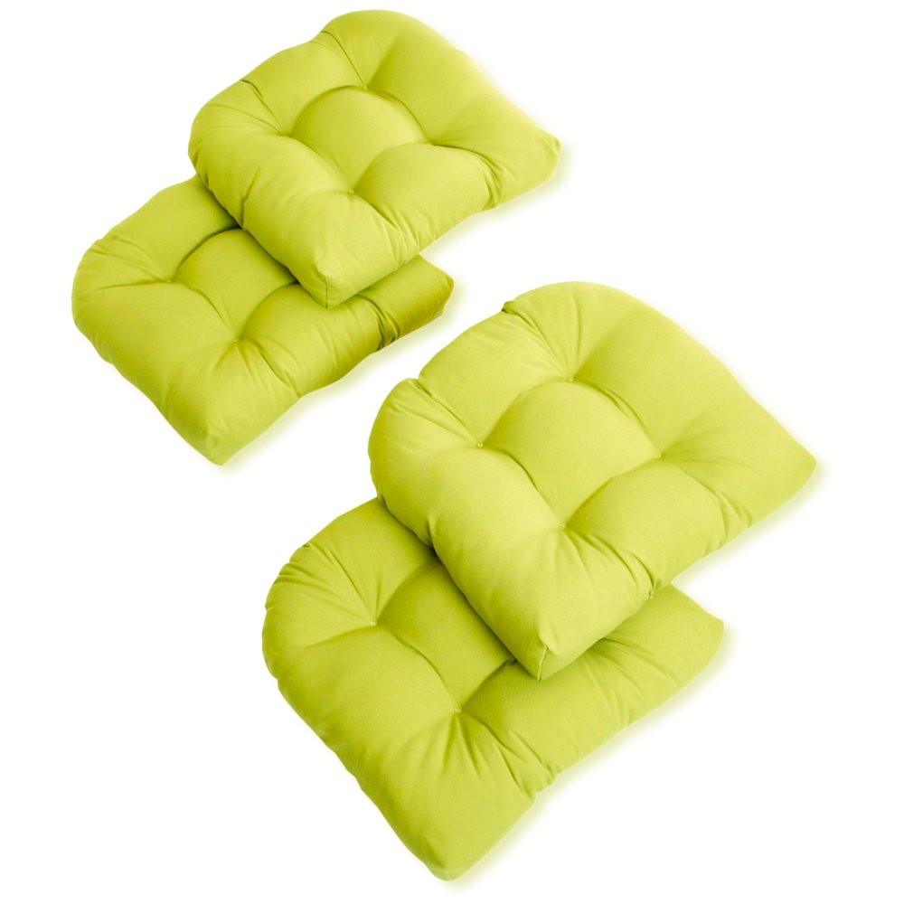 19-inch U-Shaped Twill Tufted Dining Chair Cushions (Set of 4). Picture 1