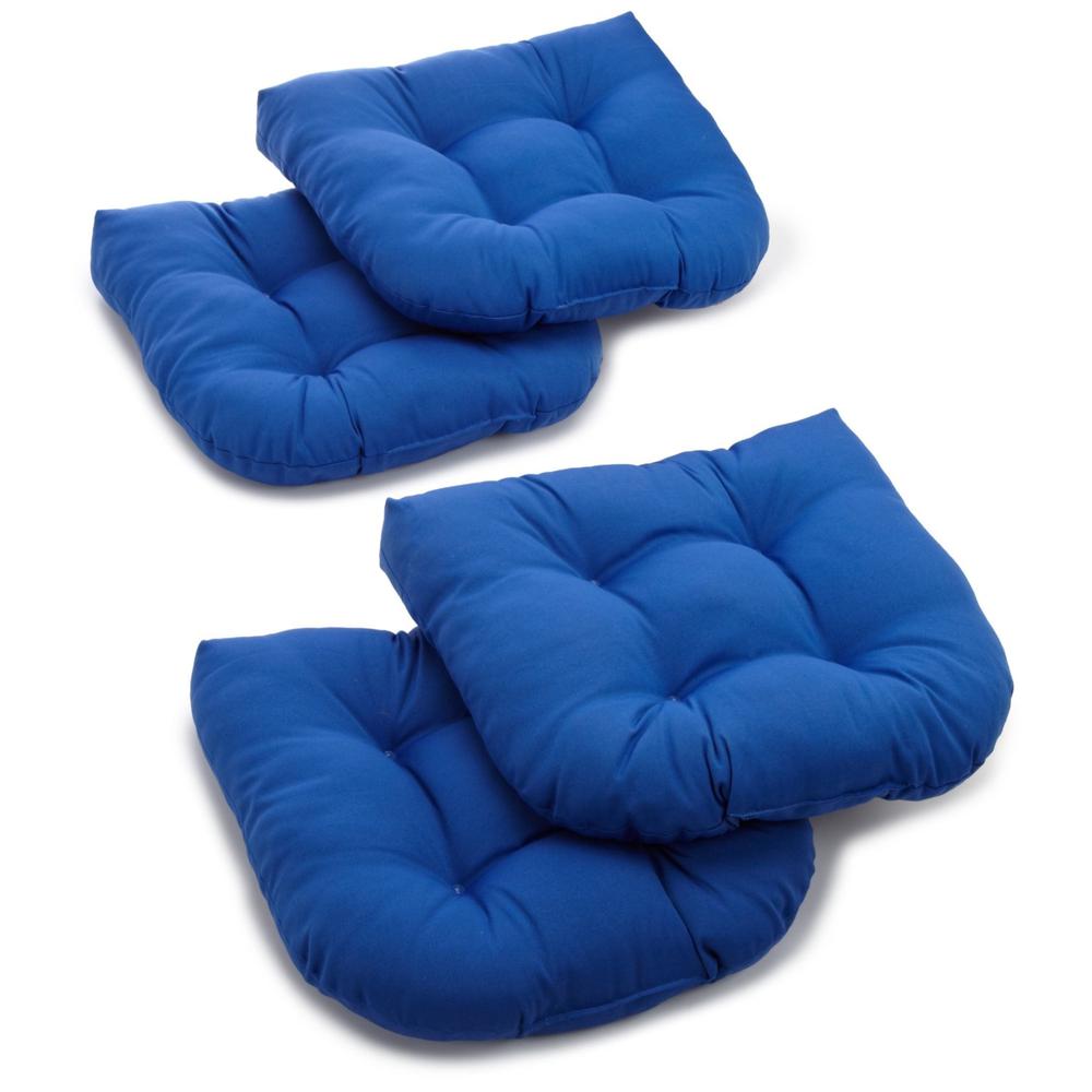 19-inch U-Shaped Solid Twill Tuffed Dining Chair Cushions (Set of 4) 93184-4CH-TW-RB. Picture 1