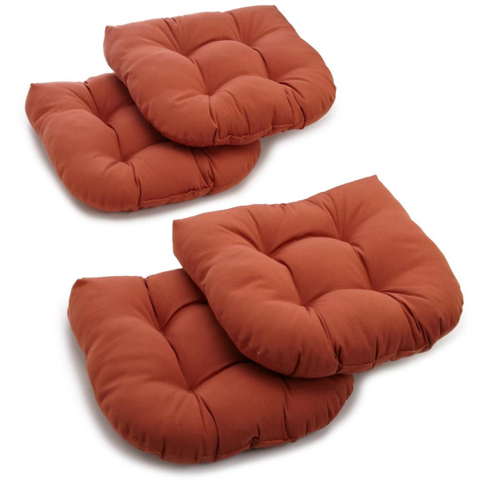 19-inch U-Shaped Solid Twill Tuffed Dining Chair Cushions (Set of 4) 93184-4CH-TW-SP. Picture 1