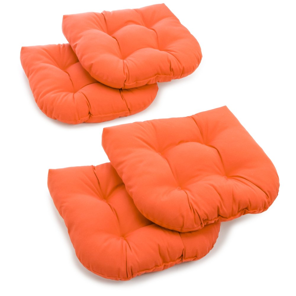 19-inch U-Shaped Twill Tufted Dining Chair Cushions (Set of 4). Picture 1