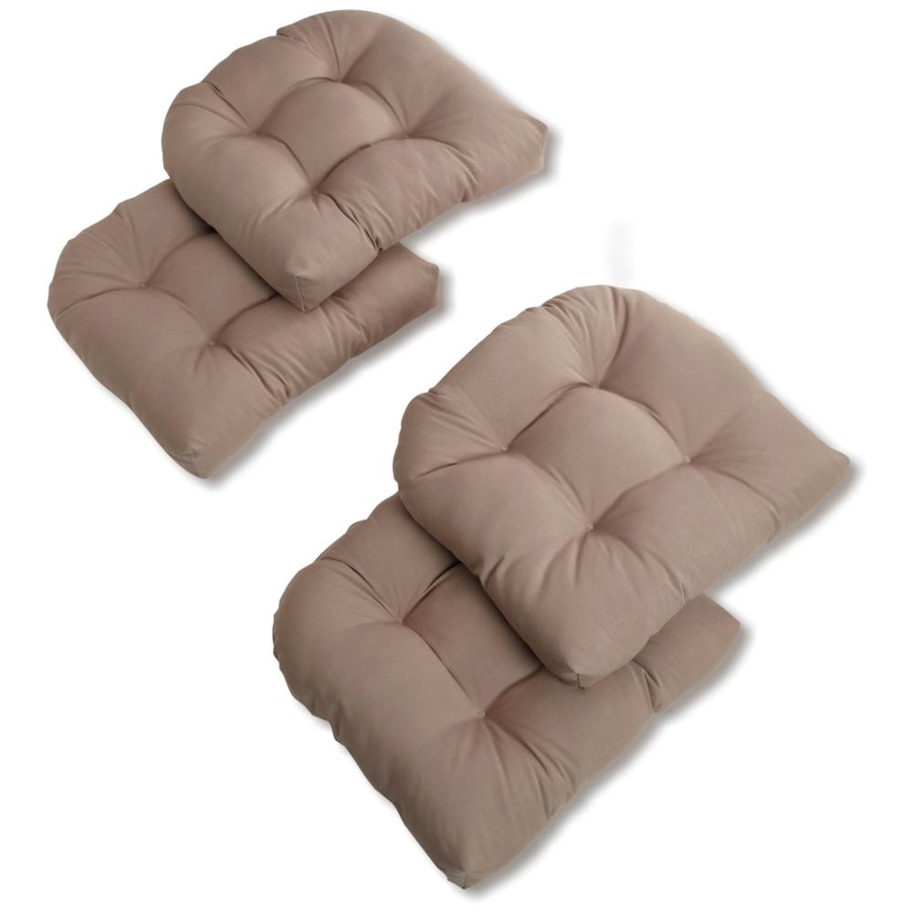 19-inch U-Shaped Solid Twill Tuffed Dining Chair Cushions (Set of 4) 93184-4CH-TW-TF. Picture 1