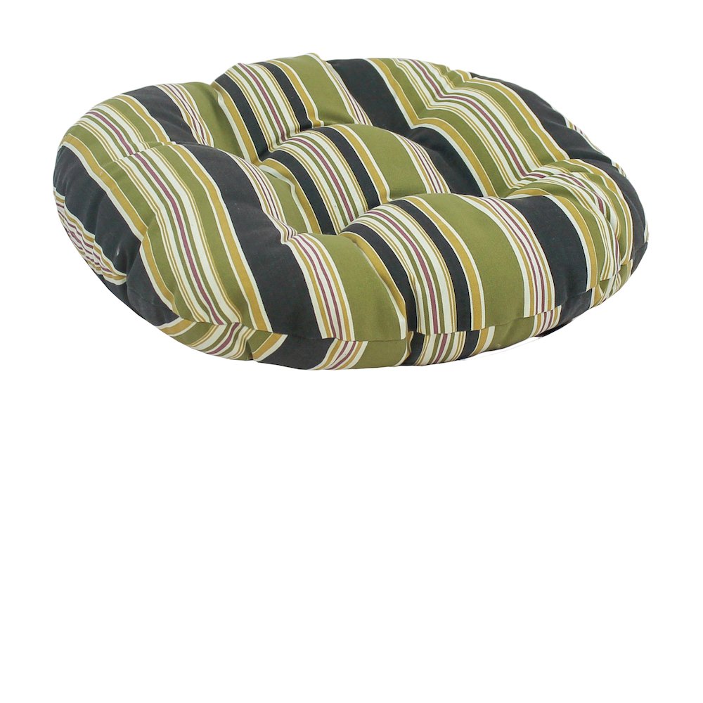18-inch Round Spun Polyester Tufted Footstool Cushion. Picture 1