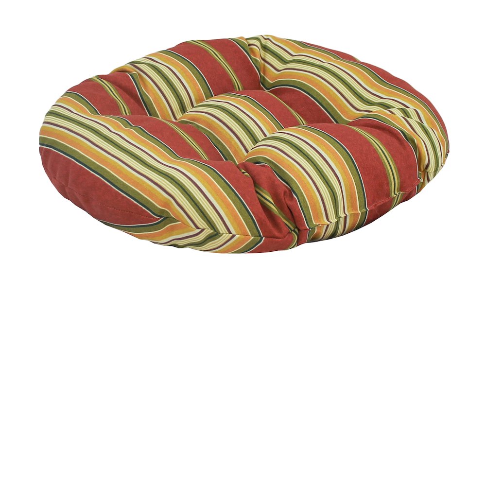 18-inch Round Spun Polyester Tufted Footstool Cushion. Picture 1