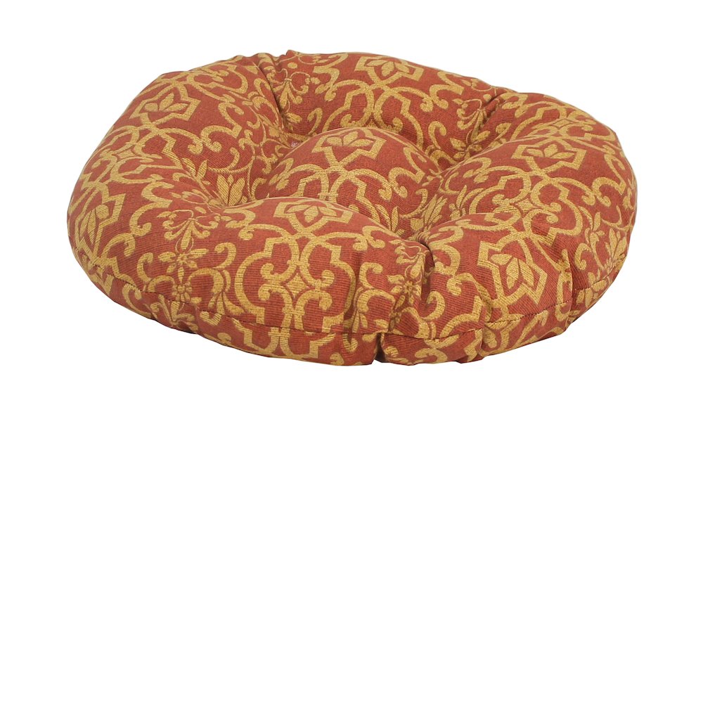 18-inch Round Spun Polyester Tufted Footstool Cushion. Picture 1