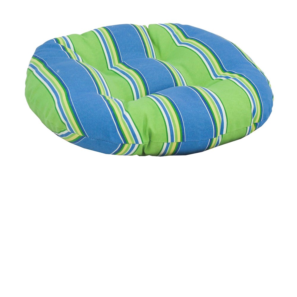 18-inch Round Spun Polyester Tufted Footstool Cushion. Picture 1