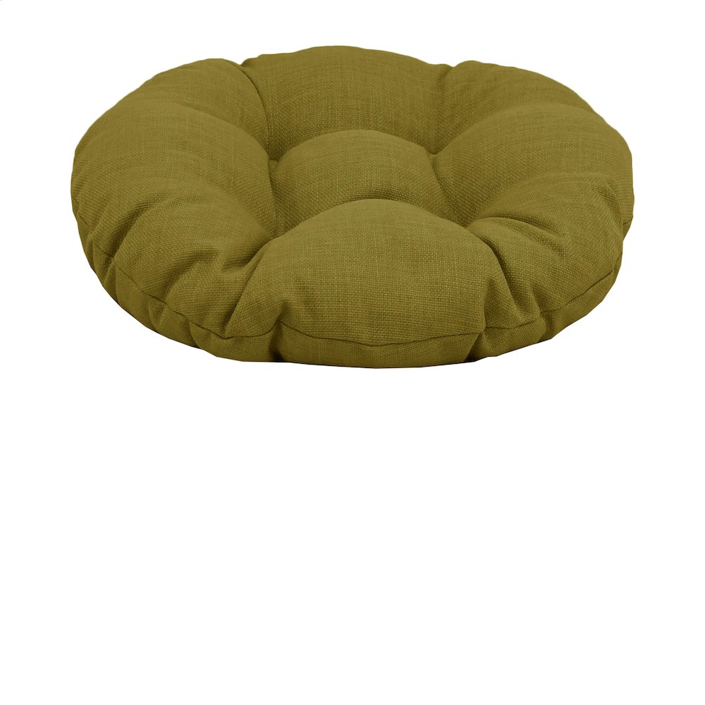 18-inch Round Solid Spun Polyester Tufted Footstool Cushion 93301-18IN-REO-SOL-02. Picture 1