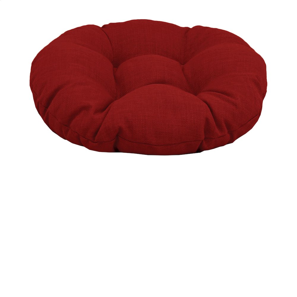 18-inch Round Solid Spun Polyester Tufted Footstool Cushion. Picture 1