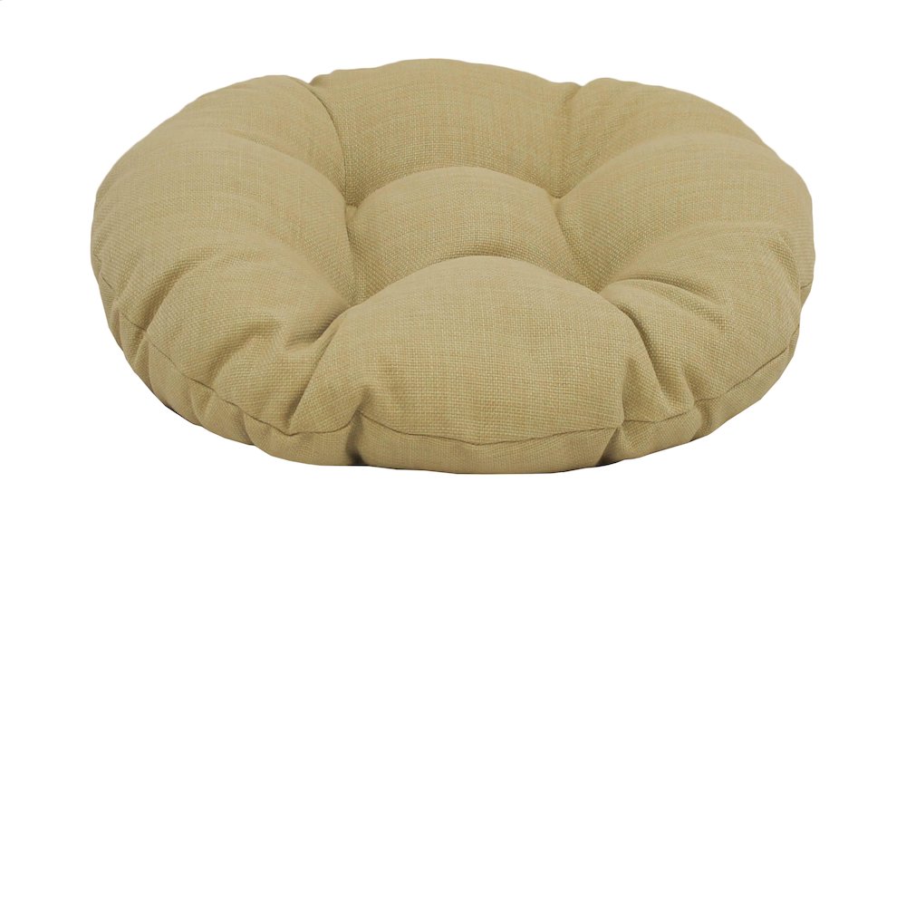 18-inch Round Spun Polyester Tufted Footstool Cushion. Picture 1