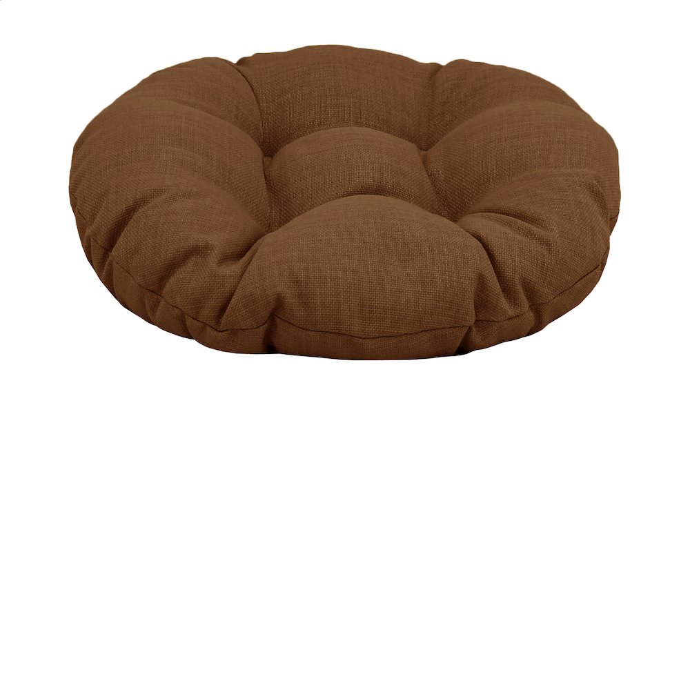 18-inch Round Solid Spun Polyester Tufted Footstool Cushion 93301-18IN-REO-SOL-09. Picture 1