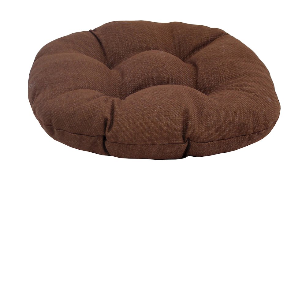 18-inch Round Spun Polyester Tufted Footstool Cushion. Picture 1