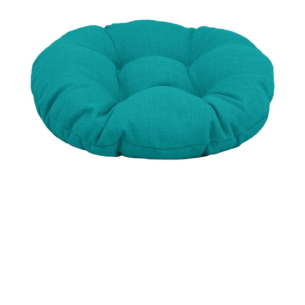 18-inch Round Spun Polyester Tufted Footstool Cushion. Picture 1